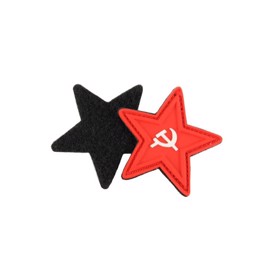 PVC rød stjernemærke med hammer og segl